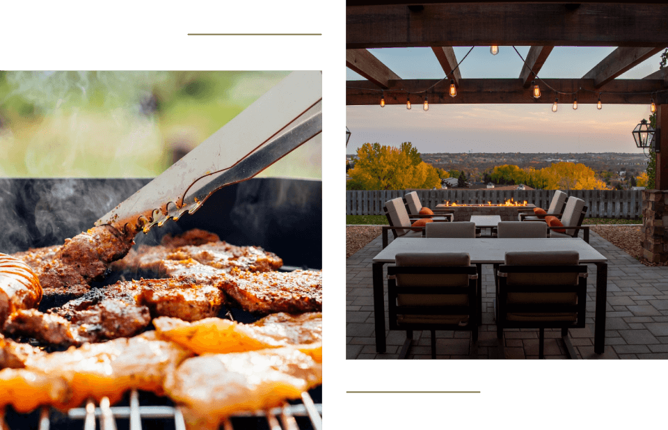 Outdoor kitchen with the fire pit